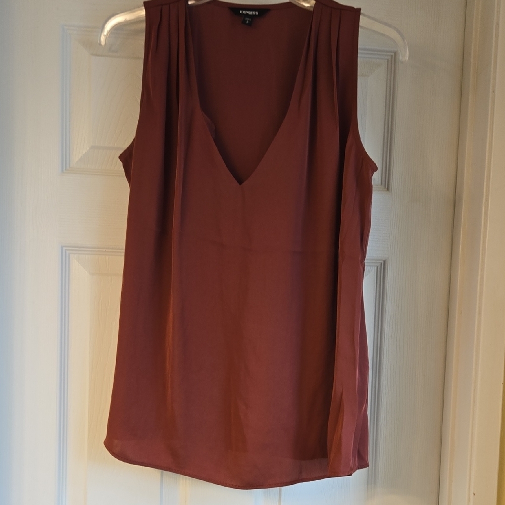 Express Brown Sleeveless Tank Top